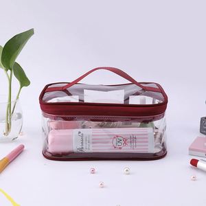 Bolsa de maquillaje transparente personalizada para mujer, nueva moda, bolsa organizadora de cosméticos de PVC transparente con cremallera para artículos de tocador de viaje, patrón de letras - Product Image 2