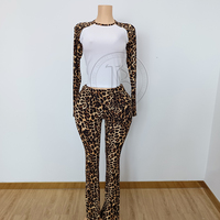 Ensemble 2 pièces personnalisé pour femme : veste zippée et legging taille haute imprimé guépard/leopard – Collection Printemps 2026