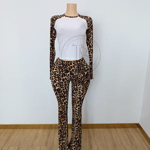 Set 2 Pezzi Personalizzato Primavera 2026 per Donna: Giacca con Zip e Leggings a Vita Alta con Stampa Leopardata - Product Image 5