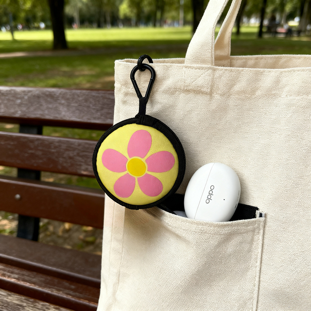 Custom Shockproof Cute Round Earphone Case for AirPods Pro with Keychain Travel Bag Waterproof Neoprene Wireless TWS Sports