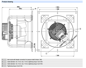 พัดลมแบบแรงเหวี่ยง EBM-PAPST รุ่น K3G450-AZ30-01 EC ประสิทธิภาพสูง ใบพัดโค้งหลัง สำหรับงานอุตสาหกรรม - Product Image 4