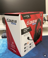 Casque de jeu sans fil HyperX Cloud III, circum-auriculaire, 2,4 GHz, faible latence (<30 ms), audio spatial DTS, commandes tactiles, écran numérique