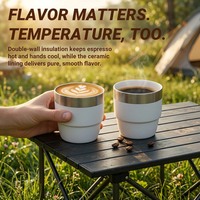 Mug à café classique en acier inoxydable 304, double paroi, isolation sous vide, empilable, compatible lave-vaisselle, avec couvercle, pour le camping, convient à la plupart des utilisations