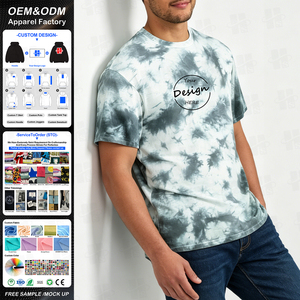 T-shirt homme style tie-dye, coupe classique, qualité supérieure, 250 g/m², streetwear, été. - Product Image 1
