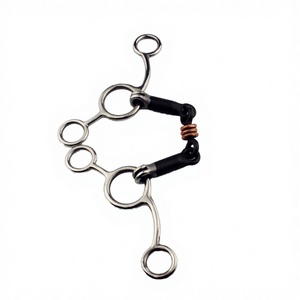 Nuevo bocado de acero inoxidable para caballo de 135mm/145mm, de baja palanca, con rodillo, boca suelta, envoltura de cobre, bocado rígido, envuelto en alambre, personalizable - Product Image 3