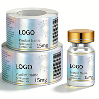 Etiquetas de Viales de Péptidos Impermeables con Impresión de Logotipo Personalizado, 1 ml, 3 ml, 10 ml, Vinilo, Forma Personalizada, Embalaje de Holograma para Viales Individuales