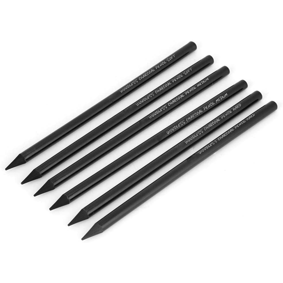 Прямые продажи от производителя, 6 шт., набор карандашей из древесного угля, твердый средний мягкий карандаш для рисования