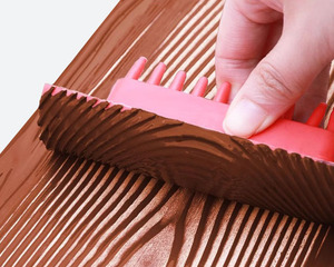 Juego de herramientas de madera de goma DIY, herramienta de pintura de rodillo de grano de madera con mango para decoración de pintura artística de habitación de pared - Product Image 4