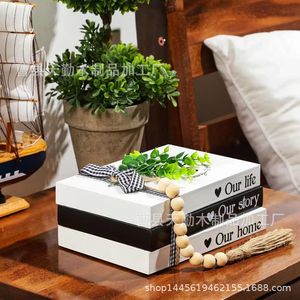 Wooden craft ornaments, cross-border creative set, <b>folding</b> <b>box</b>, fake book decoration, solid wood cafe desktop ornaments - Product Image 1