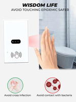 Sakelar Sensor infra merah rumah pintar, sakelar Sensor infra merah dinding Inggris, lampu sein dinding Android 250V Max. Efek kaca sentuh berwarna voltase