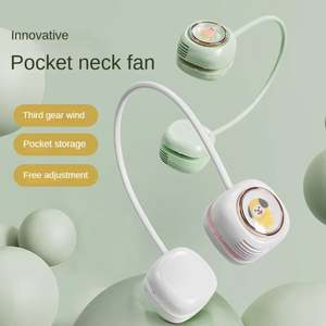 Cordless Low Noise <b>Neck</b> Fan Lightweight Air <b>Cooler</b> Usb Free Adjustment Airflow Wearable Neckband Fan for Cycling Camping Plastic - Product Image 3