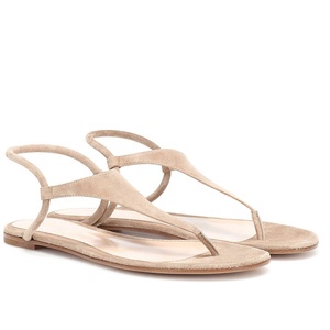 Сандалии женские с Т-образным ремешком, Повседневная пляжная обувь, шлепанцы на плоской подошве, большие размеры - Product Image 4