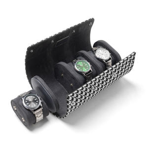 Estuche de Viaje para Relojes con Diseño de Dientes de Perro, 3 Ranuras, Caja de Regalo, Estuche Organizador de Relojes Personalizado de Cuero PU de Lujo para Hombre - Product Image 3