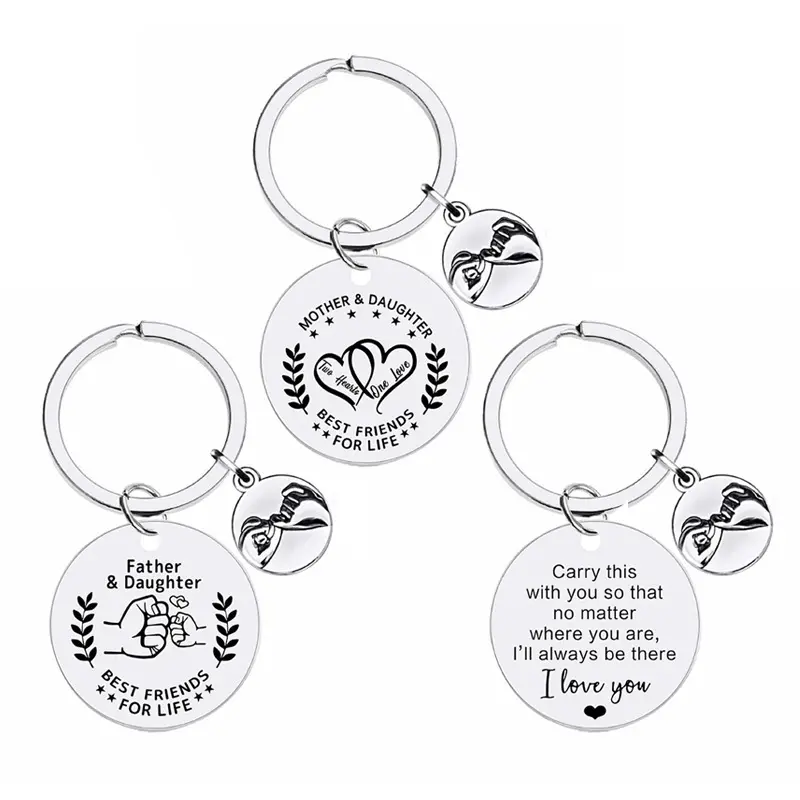 Ywganggu Stainless Steel Custom Family Gifts Ideas Creative Keychain  Personalized Family Reunion Gifts Metal Key Chain
