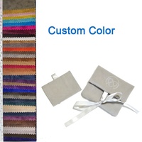 Pochette d'emballage pour bijoux en velours suédé personnalisée en gros avec insert rembourré