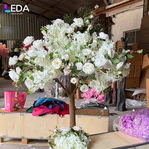 Arbre à fleurs artificiel blanc LEDA pour décoration intérieure et extérieure, 1,2 m, arbre à roses, toile de fond pour mariage - Product Image 2