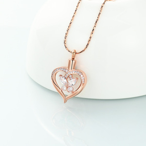 Urn <strong>Necklace</strong> for <strong>Ashes</strong> for Women <strong>Butterfly</strong> Heart Cremation Jewelry <strong>Ashes</strong> Pendant for Human/Pet Keepsake Urn Locket - Product Image 4