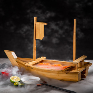 Bateau à <span class=keywords><strong>sushi</strong></span> en bois fait main écologique CIQ pour la fabrication de rouleaux de <span class=keywords><strong>sushi</strong></span> 60 CM en emballage individuel - Product Image 6