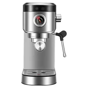 Satış Espresso kahve makinesi paslanmaz çelik 1350W ev ticari kahve makinesi