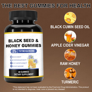 Gummies <span class=keywords><strong>de</strong></span> graines noires et <span class=keywords><strong>de</strong></span> <span class=keywords><strong>miel</strong></span> 100 % pressées à froid, sans sucre, pour le soutien immunitaire, biologiques, aux graines noires et au jus <span class=keywords><strong>de</strong></span> betterave, sous marque privée - Product Image 4