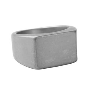 yunnique Men's <b>Titanium</b> Steel Square <b>Ring</b> Silver Geometric Retro Style Gift Jewelry 16039 - Product Image 5