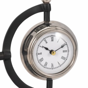 Orologio da scrivania con accenti in metallo e legno per soggiorno, ufficio domestico, decorazione per la mensola - Product Image 6