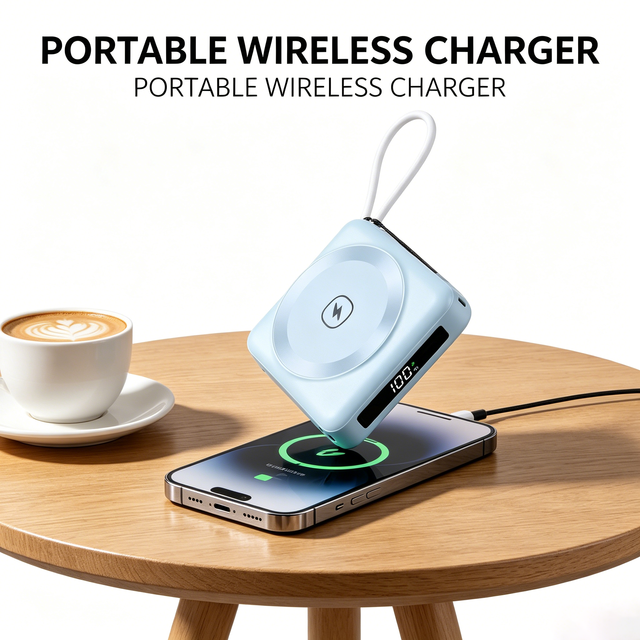 ABS Magnetic Wireless Power Bank 10000mAh 20W Type-C Fast Charging 15W Wireless FCC Certified Portable Power Bank