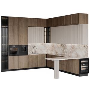 Mobili da <span class=keywords><strong>Cucina</strong></span> Moderni Economici in Legno di Bassa Qualità, Pensili e Base per <span class=keywords><strong>Cucina</strong></span> con Frigorifero - Product Image 3