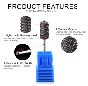 Wholesale Rounded Top Barrel Shape <b>Tungsten</b> Carbide Nail Drill Bits 3/32" Milling Cutter Clean Cuticle Manicure Nail Bits - Product Image 5