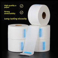 Vente directe usine de papier plissé jetable multicolore pour le cou, papier de protection pour le cou pour salon de coiffure, bande de protection imperméable pour coiffeur
