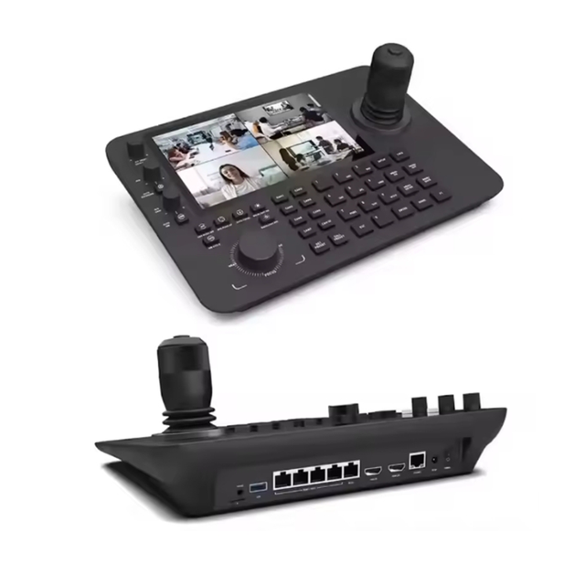 MYTECH 4D Joystick IP PTZ Keyboard Controller with 7 Inch Colour LCD Display Metal & Plastic 30m Control Distance for TV Wall