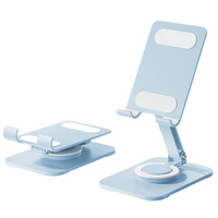 Support de téléphone en métal pliable et rotatif pour bureau, support universel pour tablette, idéal pour regarder des films, des émissions en direct, etc.