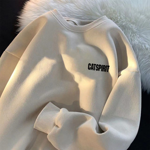 Sudadera con Capucha para Hombre, Invierno 2023, Informal, con Patrón de Letras Simple, Logotipo Personalizado, Impresión Digital, Felpa Gruesa, Poliéster/Algodón - Product Image 3