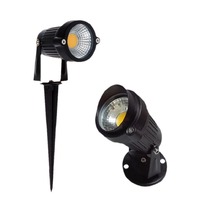 DC 12V extérieur IP65 jardin LED étanche arbre projecteur basse tension 5W Cob coudé 60 faisceaux prise de terre en alliage d'aluminium 2700K Ra80