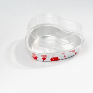 صينية ألمنيوم على شكل قلب سعة 255 مل مع أغطية، صينية كيك حمراء للاستخدام مرة واحدة وحاويات للخبز - Product Image 3