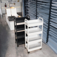Étagère de rangement perforée, chariot de rangement multifonction en métal/plastique pour cuisine, salle de bain, bureau