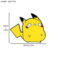 Bros Pin Pokemon Lucu Bergambar Kartun, Aksesoris Lencana Logam Pikachu Monster Saku yang Dapat Dipersonalisasi