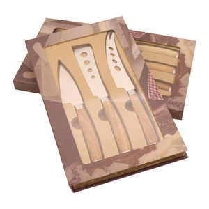 Jaswehome 4-Piece Modern Durable Stainless Steel <strong>Cheese</strong> <strong>Knife</strong> <strong>Set</strong> with Wood Handle <strong>Cheese</strong> Tools Cutlery Tableware - Product Image 5