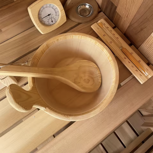Luxury <b>Outdoor</b> Barrel Sauna Red Cedar Wood Traditional Steam Barrel Sauna for Backyard - Product Image 6