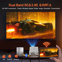 Proyector Inteligente Portátil Android 14 con 1100 ANSI, Resolución Nativa 1080P, Ultra Corta Distancia, Keystone, WiFi 6, BT 5.4, LED LCD 2G HY450Max para Cine en Casa