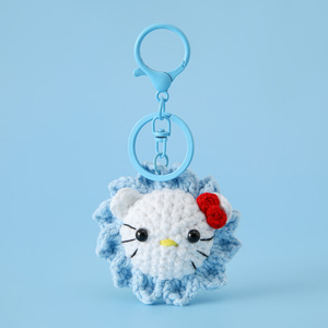 Dễ Thương Handmade Dệt Kim Móc Hướng Dương Mèo Đồ Chơi Thỏ Tai Cà Rốt Móc Khóa Chất Liệu Polyester Cho Đảng Dịp - Product Image 3