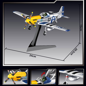 Modèles d'avions de collection à construire : P-38 Lightning 1/48, F4u <span class=keywords><strong>Corsair</strong></span>, P-51 Mustang, Bf109 chasseur allemand 1/42 - Product Image 5