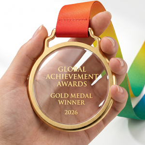Medaglia in Cristallo e Metallo Personalizzata, Premio Inciso per Competizioni di Scacchi, Medaglia d'Oro, Argento, Bronzo per Campioni Sportivi - Product Image 2