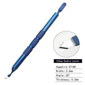 Cuchillo de queratomo de doble lanceta de codo oftálmico con hoja de zafiro para cirugía ocular - Product Image 2