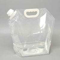 Conteneur d'eau pliable en plastique transparent de qualité alimentaire pour le camping, la randonnée, le sac à dos, les situations d'urgence, 1,3 gallon