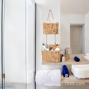 Woven <b>Hanging</b> Basket Rectangle <b>Wall</b> Mounted <b>Storage</b> Basket For Entryway Miscellaneous Items - Product Image 2