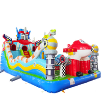 Château gonflable carré pour enfants, grand trampoline avec toboggan, en PVC, capacité 500 kg, certifié CE, pour divertissement extérieur