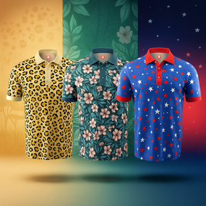 Conception de logo personnalisé OEM Dry Fit manches courtes imprimé de haute qualité décontracté Golf Performance Polo pour hommes - Product Image 1