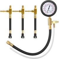 Kit de jauge de testeur de pression de pompe d'injection d'injecteur de carburant 0-140PSI Kit de testeur de pression de carburant d'essai d'injecteur de mazout de gaz d'essence de voiture