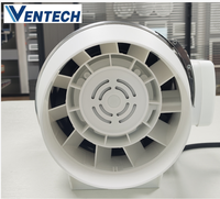 Ventilateur en ligne à flux mixte : Connexion directe au conduit, bon débit d'air pour salle de bain, cuisine, chambre d'hôtel, ventilation générale.